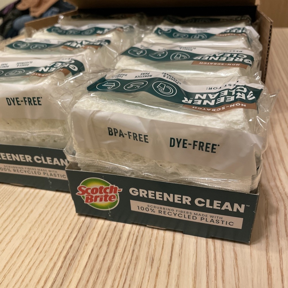 Scotch-Brite Greener Clean Non-Scratch Scrub Sponge,‎ 1 case /8 packs
